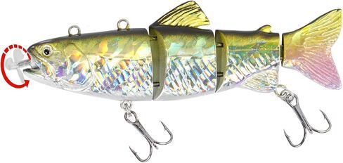 Robotic Swimming Electric Fishing Lures 5.12" USB Rechargeable LED Light Wobbler 4 Segment Multi Jointed Swimbaits Hard Lures Fishing Tackle in Saudi Arabia