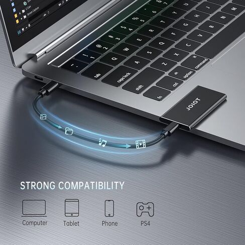 JOIOT SSD محمول يصل إلى 2000 ميجابايت/ثانية USB-C USB 3.2 Gen 2x2 SSD خارجي مع حافظة واقية محرك أقراص الحالة الصلبة الخارجي مقاوم للصدمات من النوع C (1 تيرابايت) in Kuwait
