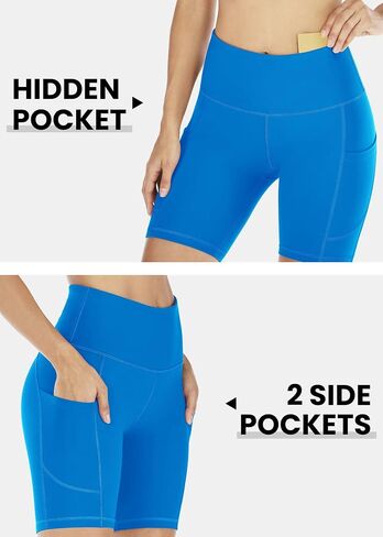 IUGA Biker Shorts Women 6" Workout Shorts Women with Pockets High Waisted Yoga Running Gym Spandex Compression Shorts in Saudi Arabia
