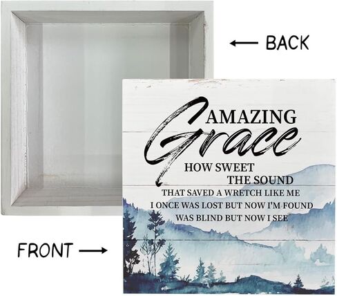 علامات الخشب المسيحي، نعمة مذهلة كيف الحلو الصوت، مربع علامة الديكور منضدية، ديكور مزرعة أنيقة، ديكور المنزل الديني، علامة مربع ريفي لغرفة المعيشة المنزلية، الهدايا الروحية المسيحية ريفي in Kuwait