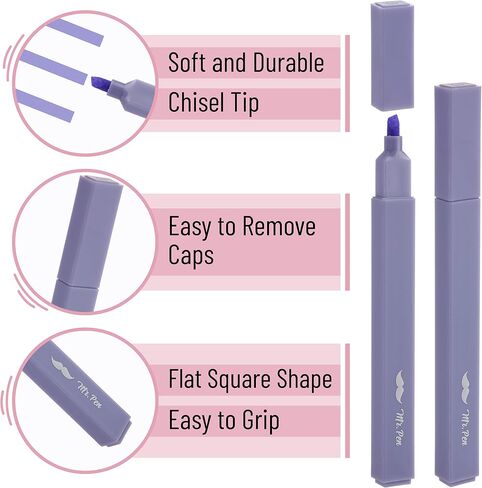 Mr. Pen- Aesthetic Highlighters, 8 pcs, Chisel Tip, Assorted Colors, Cute Highlighters Assorted Colors, Bible Highlighters and Pens No Bleed, No Bleed Highlighters for Bible Pages No Bleed in Saudi Arabia