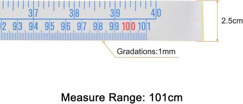 HARFINGTON Self Adhesive Measuring Tape 40 Inch 101cm English Left to Right Reading Waterproof Dustproof Wear-Resistant Peel and Stick Tape Measure for Woodworking Sewing Saw Table, Blue in Saudi Arabia