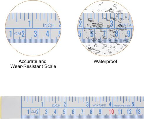 HARFINGTON Self Adhesive Measuring Tape 40 Inch 101cm English Left to Right Reading Waterproof Dustproof Wear-Resistant Peel and Stick Tape Measure for Woodworking Sewing Saw Table, Blue in Saudi Arabia