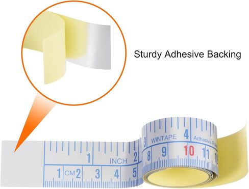 HARFINGTON Self Adhesive Measuring Tape 40 Inch 101cm English Left to Right Reading Waterproof Dustproof Wear-Resistant Peel and Stick Tape Measure for Woodworking Sewing Saw Table, Blue in Saudi Arabia