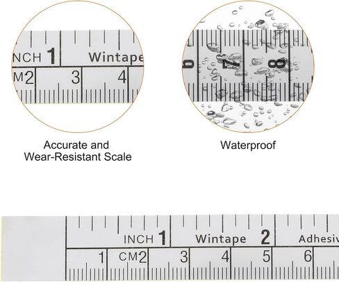 HARFINGTON Self Adhesive Measuring Tape 40 Inch 101cm English Left to Right Reading Waterproof Dustproof Wear-Resistant Peel and Stick Tape Measure for Woodworking Sewing Saw Table, Blue in Saudi Arabia