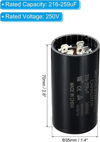 مكثف تشغيل المحرك PATIKIL، 86-103 فائق التوهج/Mfd 220-250 فولت 50/60 هرتز CD60 مكثف تشغيل المحرك لبدء تشغيل المحرك الكهربائي in Saudi Arabia
