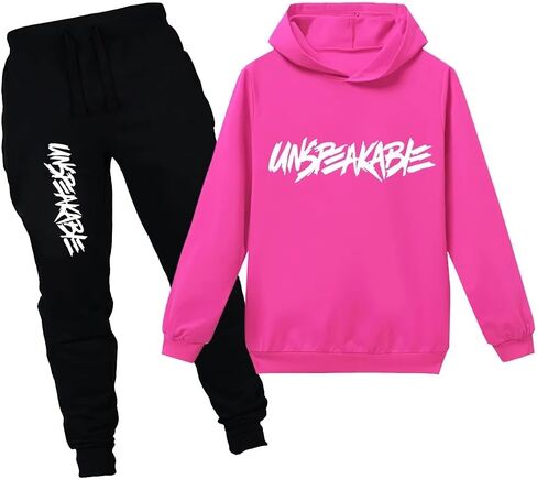Kid's Pullover Hoodie Jogging Pants Set 2 Pieces Tracksuit Long Sleeve Sweatsuit for Boys Girls in Saudi Arabia