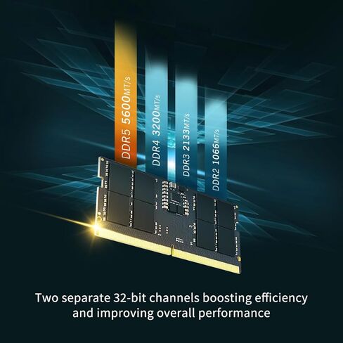 مجموعة سيليكون باور DDR5 64 جيجابايت (2 × 32 جيجابايت) 5600 ميجاهرتز (PC5-44800) CL46 1.1 فولت SODIMM ذاكرة الوصول العشوائي للكمبيوتر المحمول غير ECC ذاكرة الكمبيوتر SP064GBSVU560F22 in Kuwait