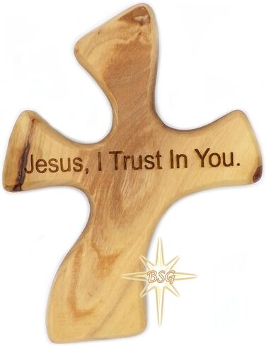 Dacaret Factory Healing Cross | Olive wood | 5'' fits in the hand for praying | Confirmation, First Communion Gifts | Loss of a dear one | Memorial | Christmas Gift (Without Engraving) in Saudi Arabia
