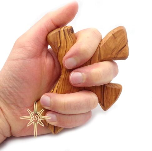 Dacaret Factory Healing Cross | Olive wood | 5'' fits in the hand for praying | Confirmation, First Communion Gifts | Loss of a dear one | Memorial | Christmas Gift (Without Engraving) in Saudi Arabia