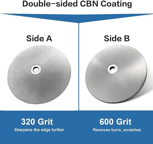 Double-Sided CBN Grinding Disk for WS3000, for Sharpening Woodworking Tools、High Speed Steel Tools (80/180 Grit) in Kuwait