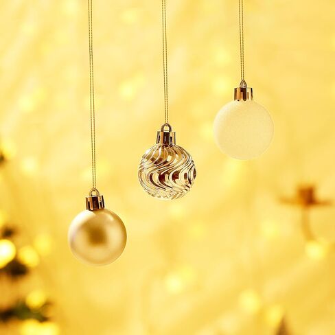Christmas Ball Ornaments for Xmas Decorations,50 pcs Christmas Extra Large Tree Shatterproof Ornaments-Champagne (Combo of 5 Style in 3 Sizes) in Kuwait