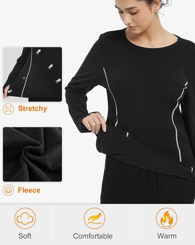 FERNIDA Women Heated Thermal Top with 7.4V Battery Pack Stretch Heated Shirt with Thumb Hole Fleece Lined Heating Baselayer in Saudi Arabia