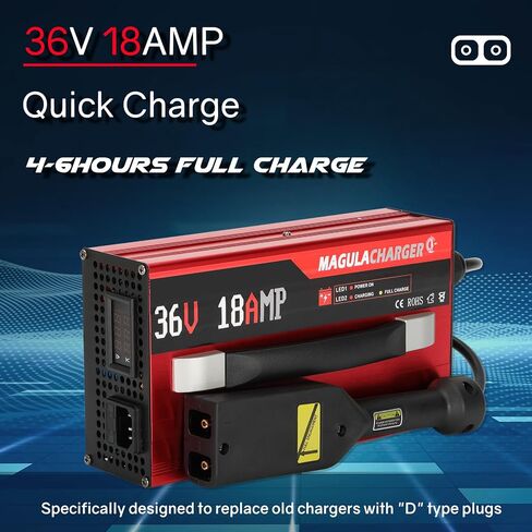36V 18A Golf Cart Battery Charger for EZGO-D Style Plug, with LCD Screen and Grip 36V Trickle Charger for EZ-go TXT, 900W Replace PowerWise Golf Charger, Smart Charger for Lead Acid/AGM/Gel Batteries in Saudi Arabia