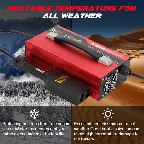 36V 18A Golf Cart Battery Charger for EZGO-D Style Plug, with LCD Screen and Grip 36V Trickle Charger for EZ-go TXT, 900W Replace PowerWise Golf Charger, Smart Charger for Lead Acid/AGM/Gel Batteries in Saudi Arabia