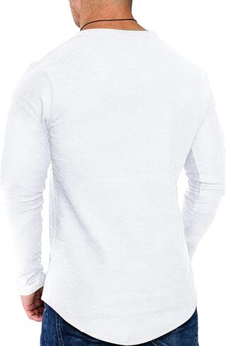 Men's Long Sleeve Crewneck Graphic Tee Believe Cross Print Christian Shirts Workout Shirts in Kuwait