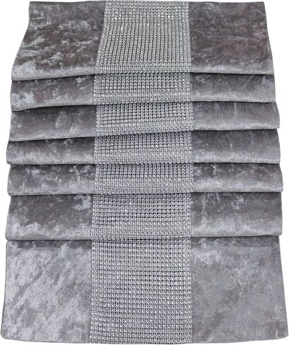 Table Runner with Diamante Strip-Kitchen Table Runner-Rectangular Dining Table Dresser Runner for Home Kitchen Party Wedding Festival Decorations(13x36inch) in Saudi Arabia