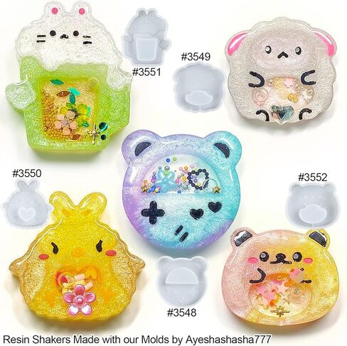 Resin Shaker Molds Set Perfume Bottle, Cola, Mike Tea, Dessert, Popsicle Silicone Trays with 5 Seal Films in Saudi Arabia
