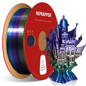 Reprapper Wood PLA, Wood Dual Color PLA Filament 1.75mm, 3D Printer Filament with Real Wood Fiber, Wahut/Natural, 1000g