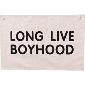 Long Live Boyhood Banner 20"x 30",Boy’s Room Decor,Playroom Decor,Boy Room Decor,Nursery Decor,Toddler Room Decor, Living Room Decor,Boys Bedroom Decor,Boy Nursery Decor,Baby Boy Room Decor, Game Room Wall Decor, Wall Art Banner, Baby Boy Nursery Decor (l
