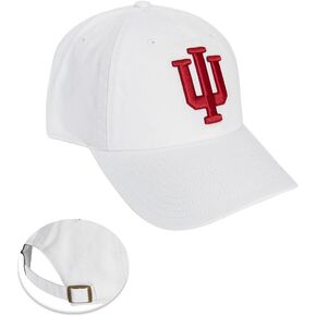 Desert Cactus Indiana University Baseball Hat Hoosiers Bloomington Brimmed Embroirderd Hats Cap Adjustable Cloth Strap Adult (Style B1) White