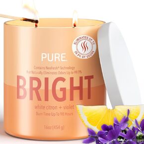 Candle-lite Pure Scented Candles, One 16 oz. Two-Wick Aromatherapy Candle with 98 Hours of Burn Time, Simple (Individual Box)