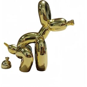 Shiny Balloon Dog Mini Poop Dog Decoration Desktop in Living Room Art Animal Small Statue Blue