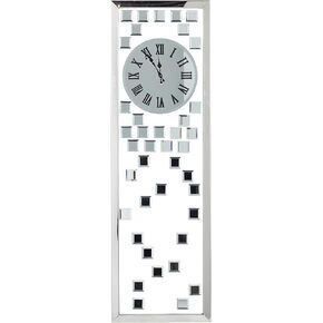 Deco 79 Glam Glass Wall Clock, 13" x 42", Silver