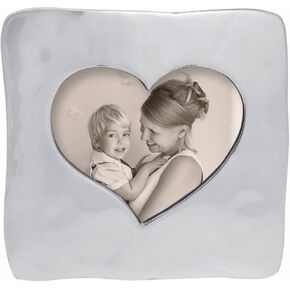 MARIPOSA LARGE SQUARE OPEN HEART FRAME | SILVER | BRILLANTE | FRAMES | DECORATIVE PHOTO FRAMES | RECYCLED SANDCAST ALUMINUM | HANDMADE IN MEXICO