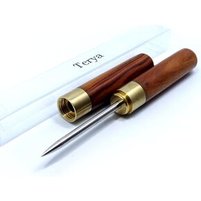 Terya Portable Wood Ice Pick with Cover Ice Tool Kitchen Tool (Rosewood)