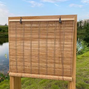 Bamboo Roller Shades Roman Shades for Window Roll Up Blinds for Home Light Filtering Indoor Outdoor Patio A 32"" Wx83 H, Colour a