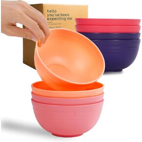 Nook Theory Wheat Straw Bowls - 26 Oz Cereal Bowls Sets 8 Unbreakable Dinnerware, Microwave Safe Bowls and Dishwasher Safe Bowls, Alternative for Plastic Bowls, Snack Bowls, Soup Bowls, (Meadow) in Kuwait