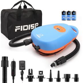 20PSI Paddle Board Pump, Portable Rechargeable Paddle Pump, SUP Air Pump with Dual Stage Inflation&Auto-Off, Deflation Function 12V DC Car Connector, Electric SUP Pump for Paddle Board, Kayak