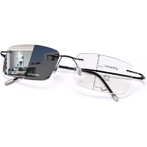 Photochromic Progressive Multifocus Reading Glasses UV Sunglasses Computer Anti Blue Lightweight Eyewear for Men Women