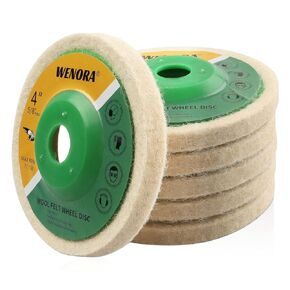 12 Pack 4.5 Inch Wool Felt Polishing Wheel Disc, Wool polishing Discs for 4-1/2 Angle Grinder, Round Wool Felt Disc Wheel Pad Buffing Polishing for Metal