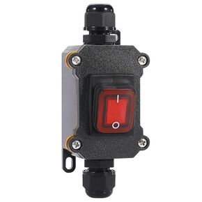 Inline Cord Switch,DPST AC 20A-125V,16A-250V Outdoor Waterproof Toggle Switch,Inline Rocker Light Switch,4 Entry/Outlet with Green Light