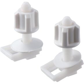 2 Pack White Plastic Toilet Seat Bolts and Nuts Set For Top Mount Bathroom Toilet Seat Hinges