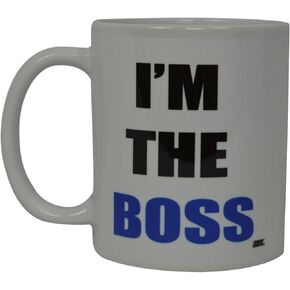 كوب قهوة مرح تكتيكي من Rogue River للزوج والزوجة I'M the Boss، فكرة هدية رائعة للرجال أو النساء المتزوجين أو الزوج أو الزوج أو الشريك (رئيس)