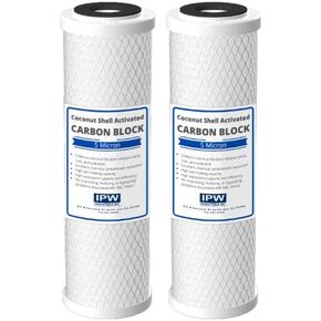 2-Pack compatible for WaterPur CCI-10-CLW Activated Carbon Block Filter - Universal 10 inch Filter for WaterPur Clear Water Filter Housing by IPW Industries Inc.