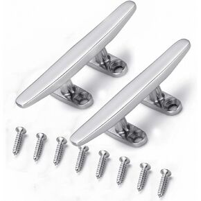 Boat Cleats,Open Base Cleat,Boat Dock Cleats 316 Stainless Steel,Ideal for Marine, Deck,Nautical Decor,5 Inch