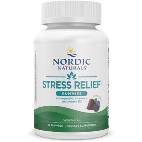 Nordic Naturals Stress Relief Gummies, Mixed Berry, 40 Gummy Supplements, Supports Daily Mood and Immune System Health, Non-GMO, Vegetarian, 20 Servings