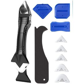EMSTAR 3 in-1 Caulk Tool for Removal and Application,Silicone Caulking Tools, Glass Glue Angle Scraper, Caulk Grout Removal Tool Sealant Scraper for Kitchen Bathroom