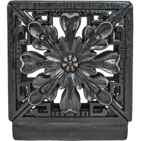 Napkin Holder for Table, Woodcarving Napkin Storage for Kitchen, Napkin Dispenser for Kitchen Dining Room Table Décor, Upright Wood Napkin Organizer for Indoor & Outdoor Use - Brown
