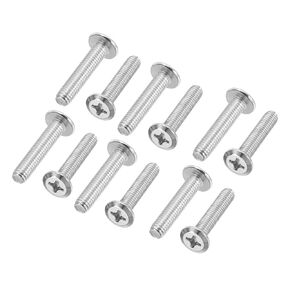 PATIKIL Flat Round Head Phillips Screws, 16 Pack M6-1 x 16mm Binding Screws 304 Stainless Steel 18-8 Full Thread, Phillips Drive Machine Screw Furniture Screw Connector Bolts