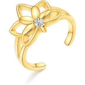 Alphm 925 Sterling Silver Toe Ring for Women Adjustable Open Toe Ring Summer Foot Jewelry