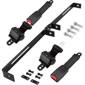 Dr.Acces Universal 2 Passenger Retractable Seat Belts and Bracket Kit for Club Car,EZGO Yamaha etc. Golf Cart
