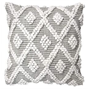 Lush Decor Adelyn Decorative Throw Pillow Cover, 20" W x 20" L, Gray - Square Pillow - Gray Diamond Pillow - Textured Pillows - Hygge Decor - Farmhouse Throw Pillows For Bed, Couch, Or Chair