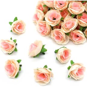50pcs Artificial Roses Fake Roses Flowers Bulk for Decoration, Red Mini Small Real Looking for Wedding Bouquets Bridal Shower Centerpieces Party Table Decoration