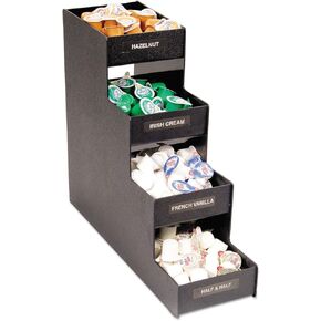 Vertiflex Commercial Grade Narrow Condiment Organizer, 8 Compartments, 6 x 19 x 15.88, Black