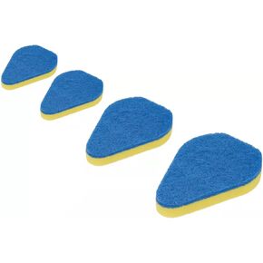 4 Sponges for Scrub Cleaning Brush with Long Handle 35 inch - Durable Kitchen Sponge Double Side Scrub Sponge Cleaning Sponge for Baseboard Shower Bathroom Bathtub Tile Dish